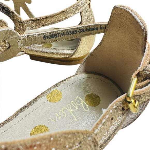 Boden Gold Metallic Leather Filigree Flat Sandals Size 38/ US 7 NEW - Picture 7 of 13